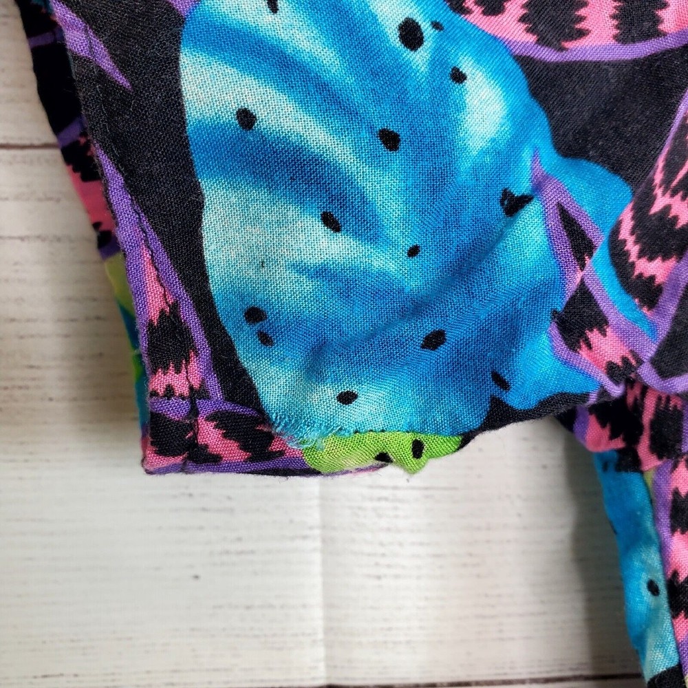 Vintage C.H. Sports 90's Hawaiian Top Tropical Floral Shirt Medium Made In USA - Picture 3 of 8